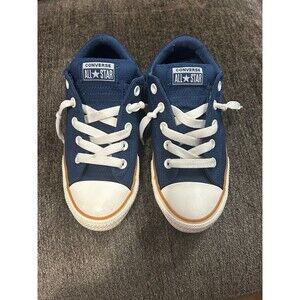 Converse All Star Junior 3.5Y Blue Canvas Low Top Sneakers Youth Shoes 661393C.